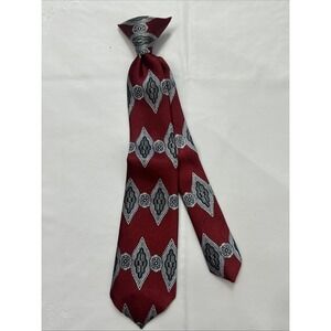 Wembley brand red and gray paisley necktie